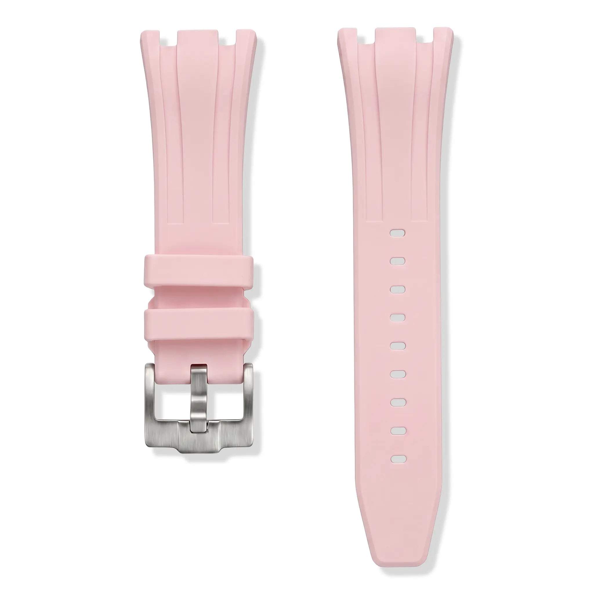 Strap View of Swatch x Audemars Piguet Royal Pop Otto Rosso With Light Pink Rubber Strap